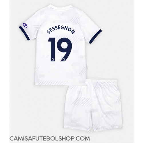 Camisa de time de futebol Tottenham Hotspur Ryan Sessegnon #19 Replicas 1º Equipamento Infantil 2023-24 Manga Curta (+ Calças curtas)